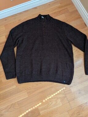 RAINFOREST Men's Brown Half-Zip Knit Sweater Size L